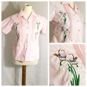 Madame Lissette Originals Vtg 80's Embroidered Shirt Size XS